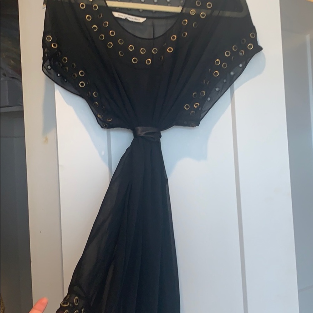 Diane von Furstenberg black hip NYC downtown dress